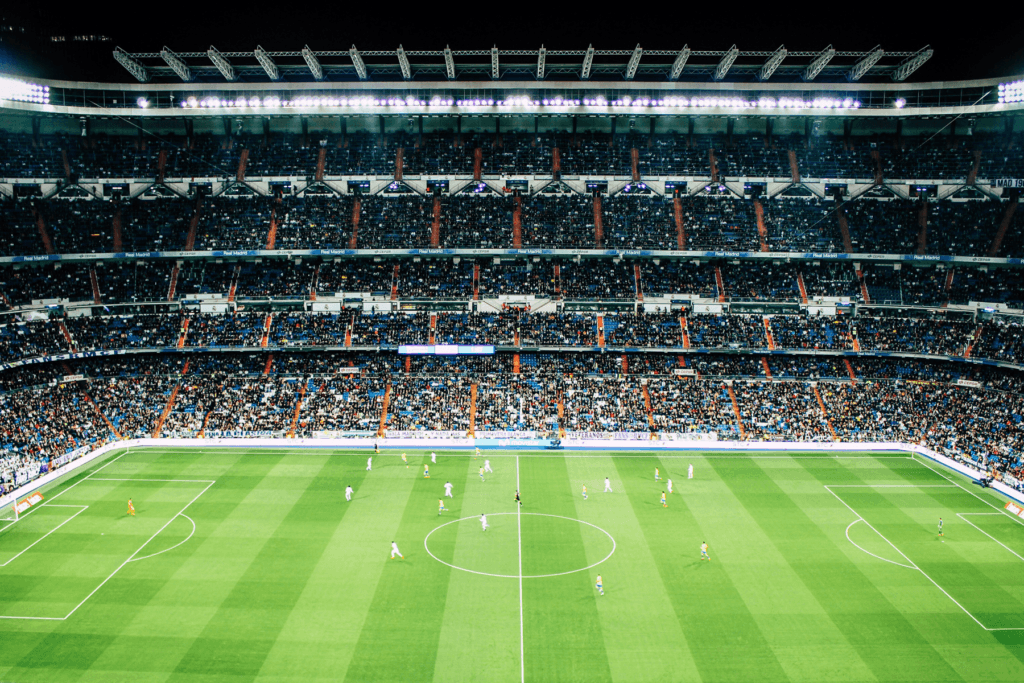 Stadium lights at night